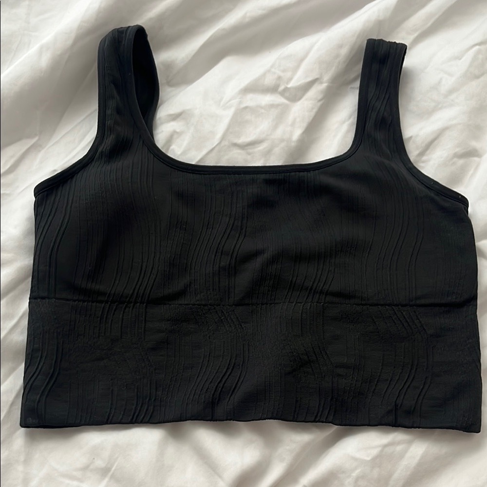 H&M Dark Grey Textured Longline Sports bra